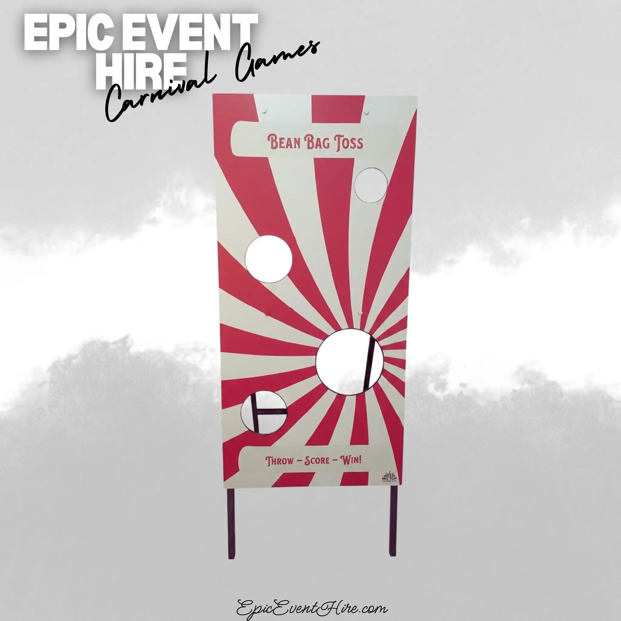 Bean Bag Toss Corn Hole Party Carnival Game on a white and grey background