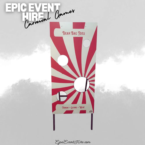 Bean Bag Toss Corn Hole Party Carnival Game on a white and grey background