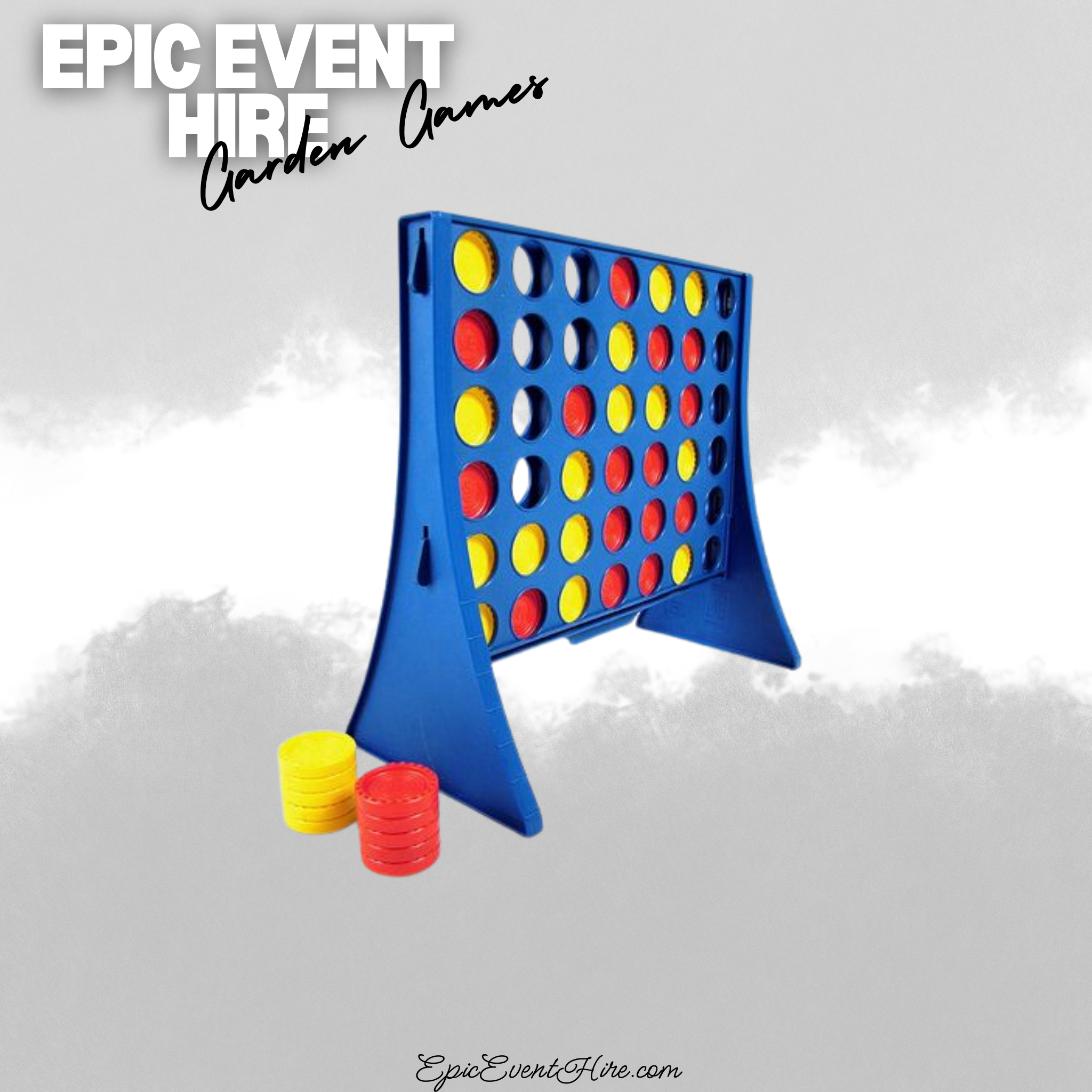 Giant Hasbro Connect 4 Game on a white and grey background